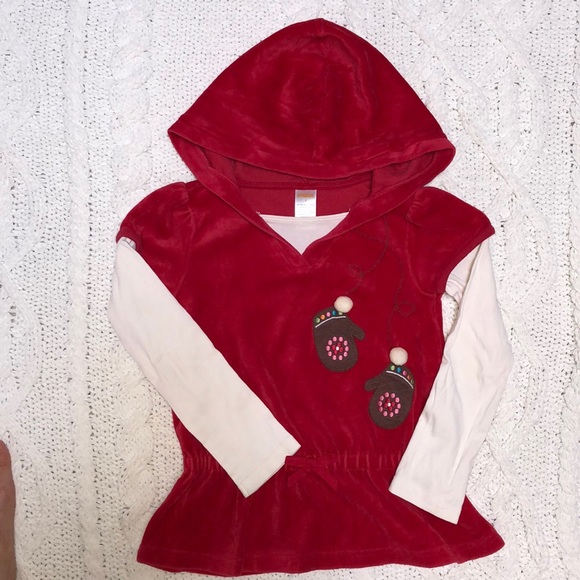 Gymboree Other - Gymboree holiday velvet hooded top 7